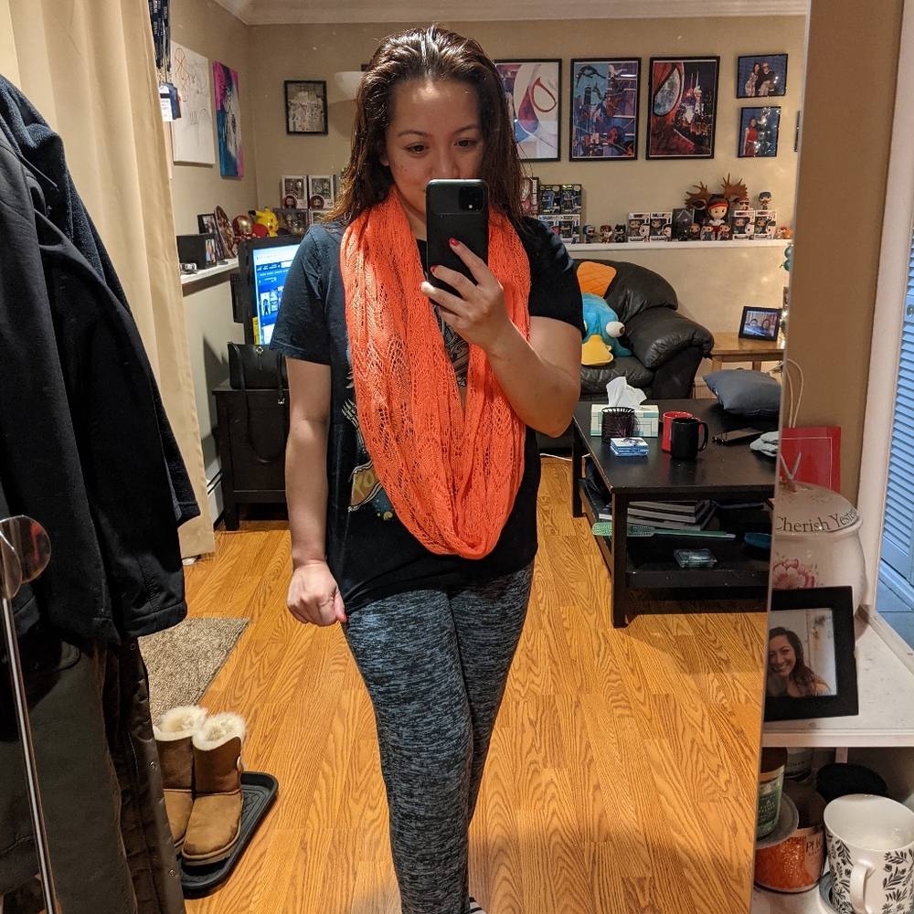 Coral infinity scarf
